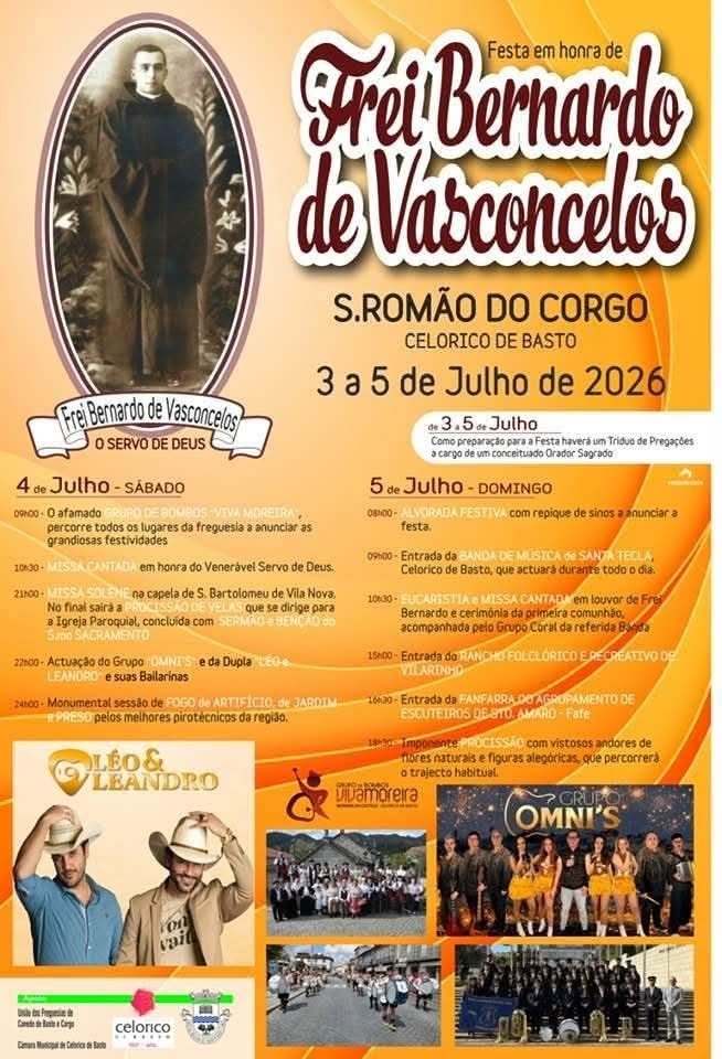 Festa em honra de Frei Bernardo de Vasconcelos 2026 - São Romão do Corgo — event image