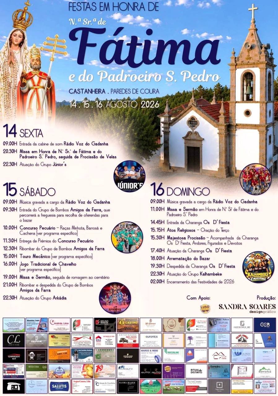 Festa em honra de N.ª Sr.ª de Fátima e do Padroeiro S. Pedro 2026 — event image