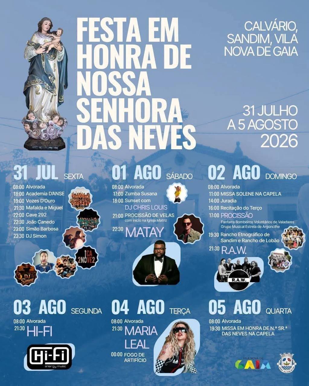 Festa em honra de Nossa Senhora das Neves 2026 — event image