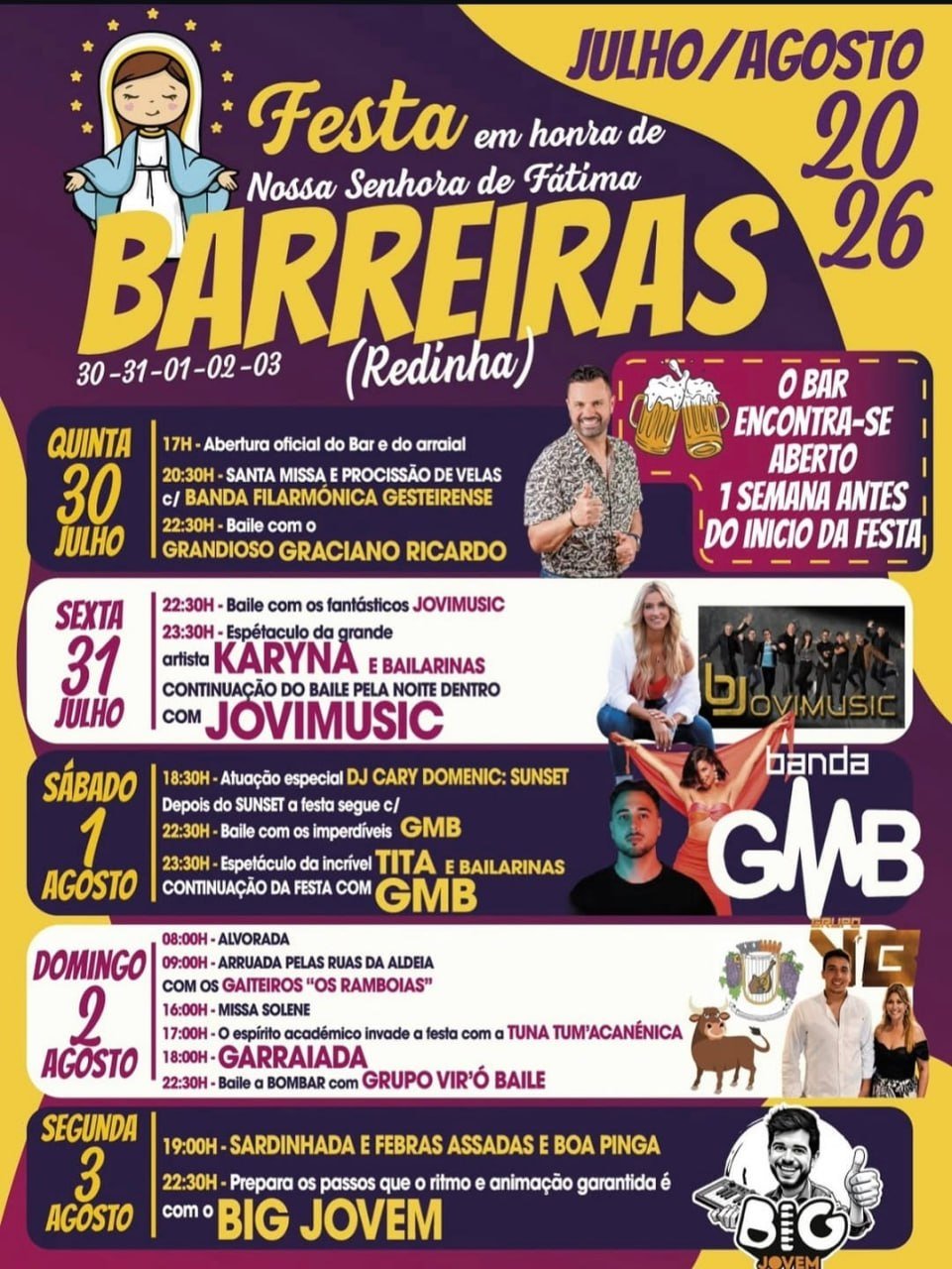 Festa em honra de Nossa Senhora de Fátima 2026 — event image