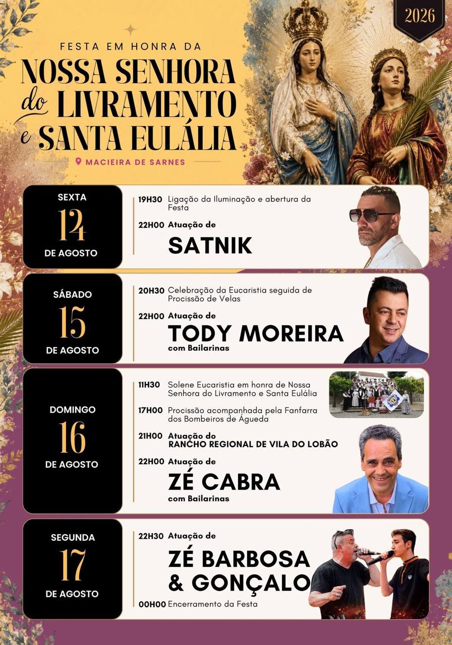 Festa em honra de Nossa Senhora do Livramento e Santa Eulália 2026 — event image