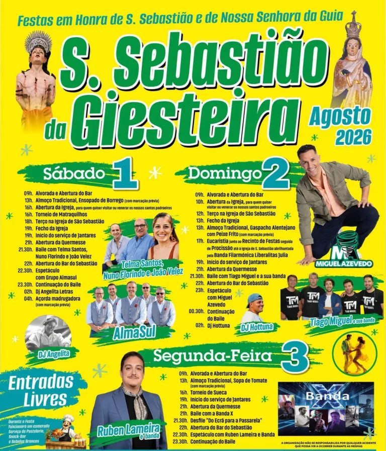 Festa em honra de S. Sebastião e de Nossa Senhora da Guia 2026 — event image