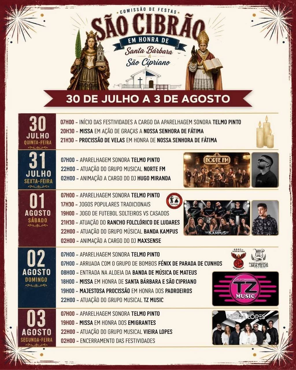 Festa em honra de Santa Bárbara e São Cipriano 2026 — event image