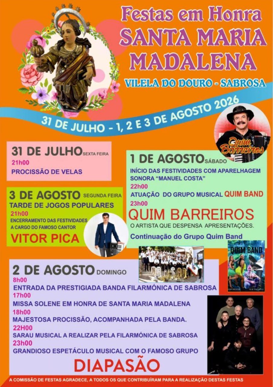 Festa em honra de Santa Maria Madalena 2026 — event image