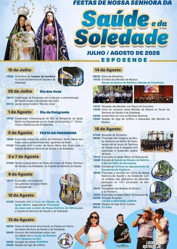 Festas de Nossa Senhora da Saúde e da Soledade 2026 — event image