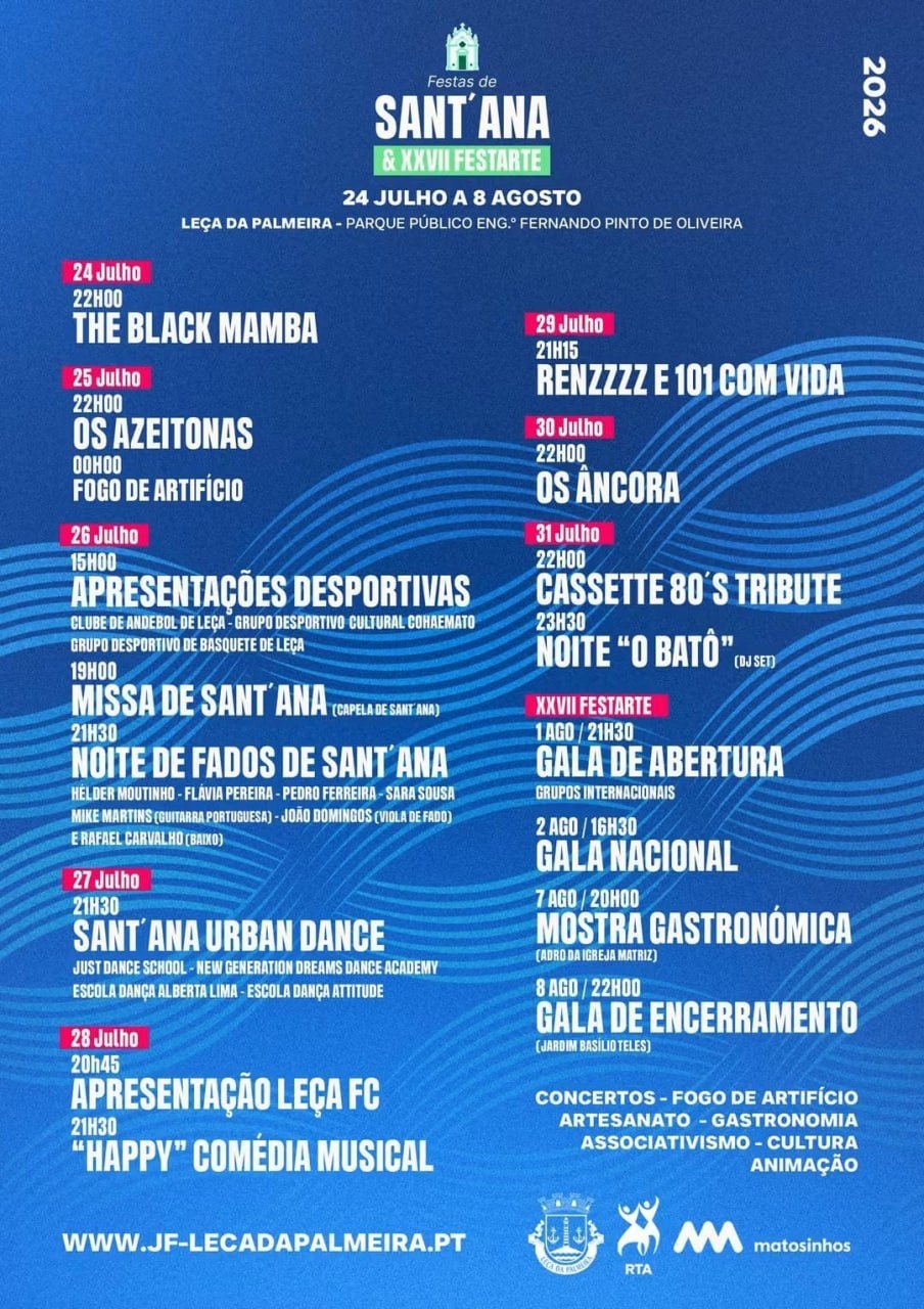 Festas de Sant'Ana 2026 - Leça da Palmeira — event image
