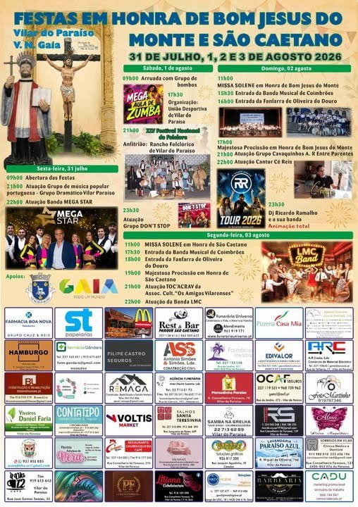 Festas em Honra de Bom Jesus do Monte e São Caetano 2026 — event image