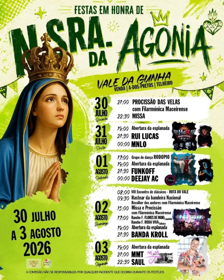 Festas em honra de N. Sra. da Agonia 2026 — event image