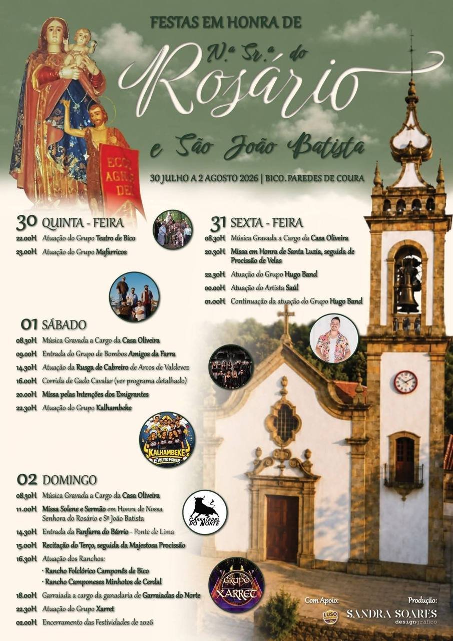 Festas em honra de Nossa Senhora do Rosário e São João Batista 2026 — event image