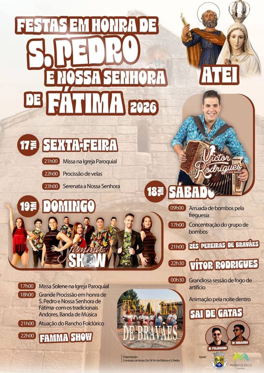 Festas em honra de S. Pedro e Nossa Senhora de Fátima 2026 — event image
