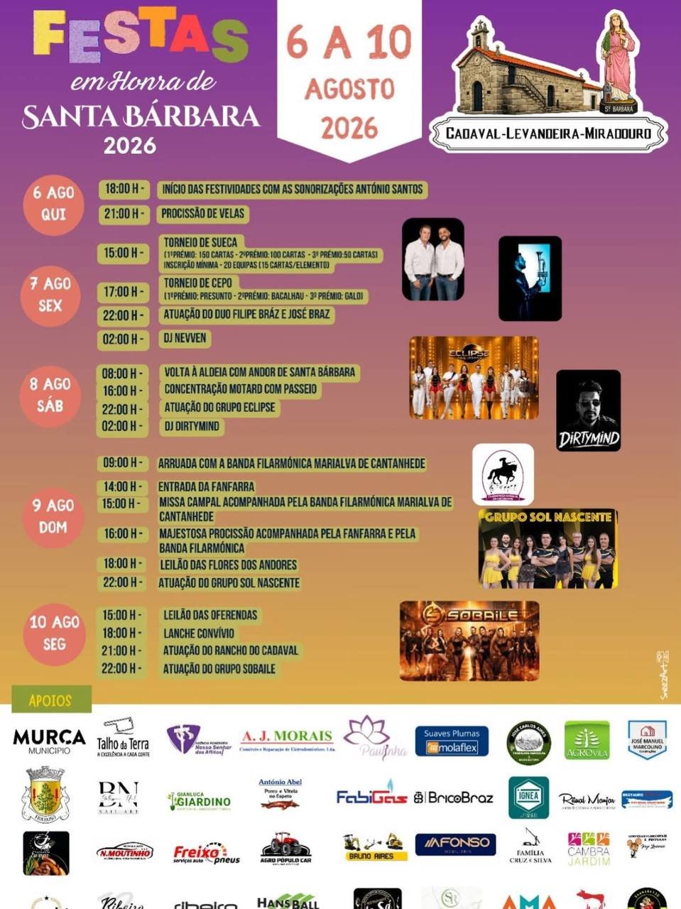 Festas em honra de Santa Bárbara 2026 — event image