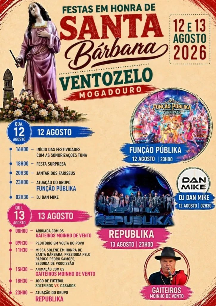 Festas em honra de Santa Bárbara 2026 — event image