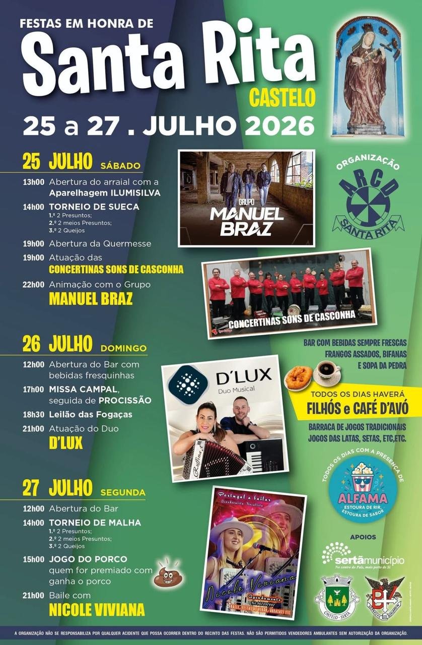 Festas em honra de Santa Rita 2026 — event image