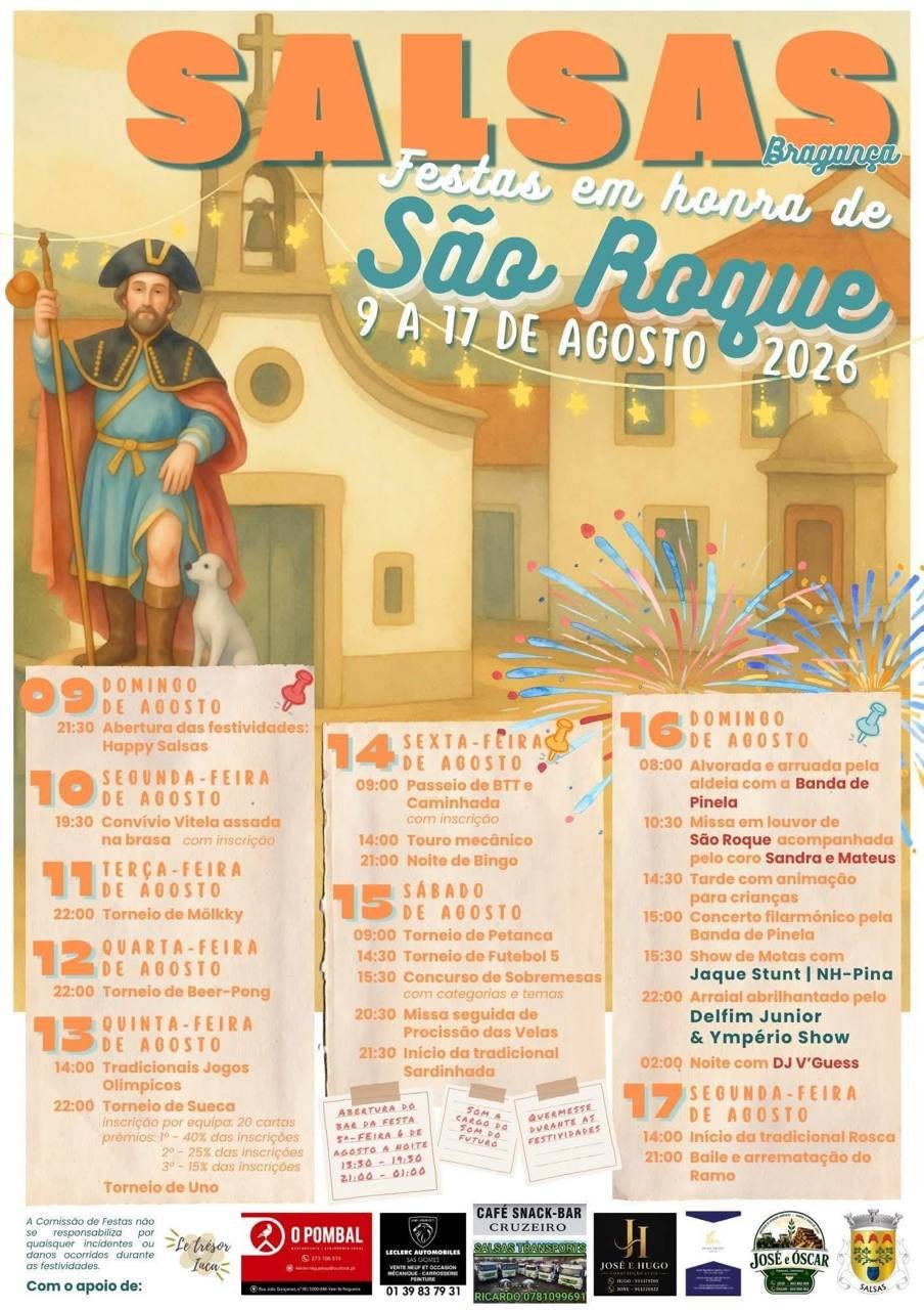 Festas em honra de São Roque 2026 — event image