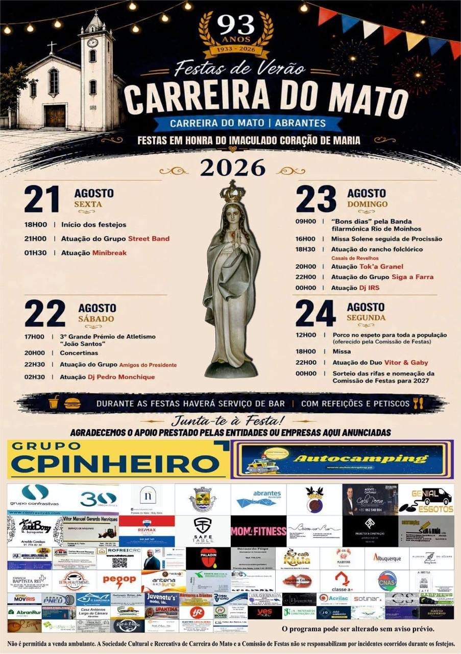 Festas em honra do Imaculado Coração de Maria 2026 — event image