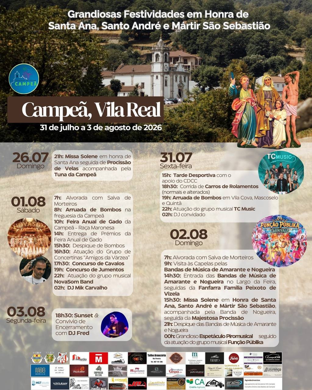 Grandiosas Festividades em Honra de Santa Ana, Santo André e Mártir São Sebastião 2026 — event image
