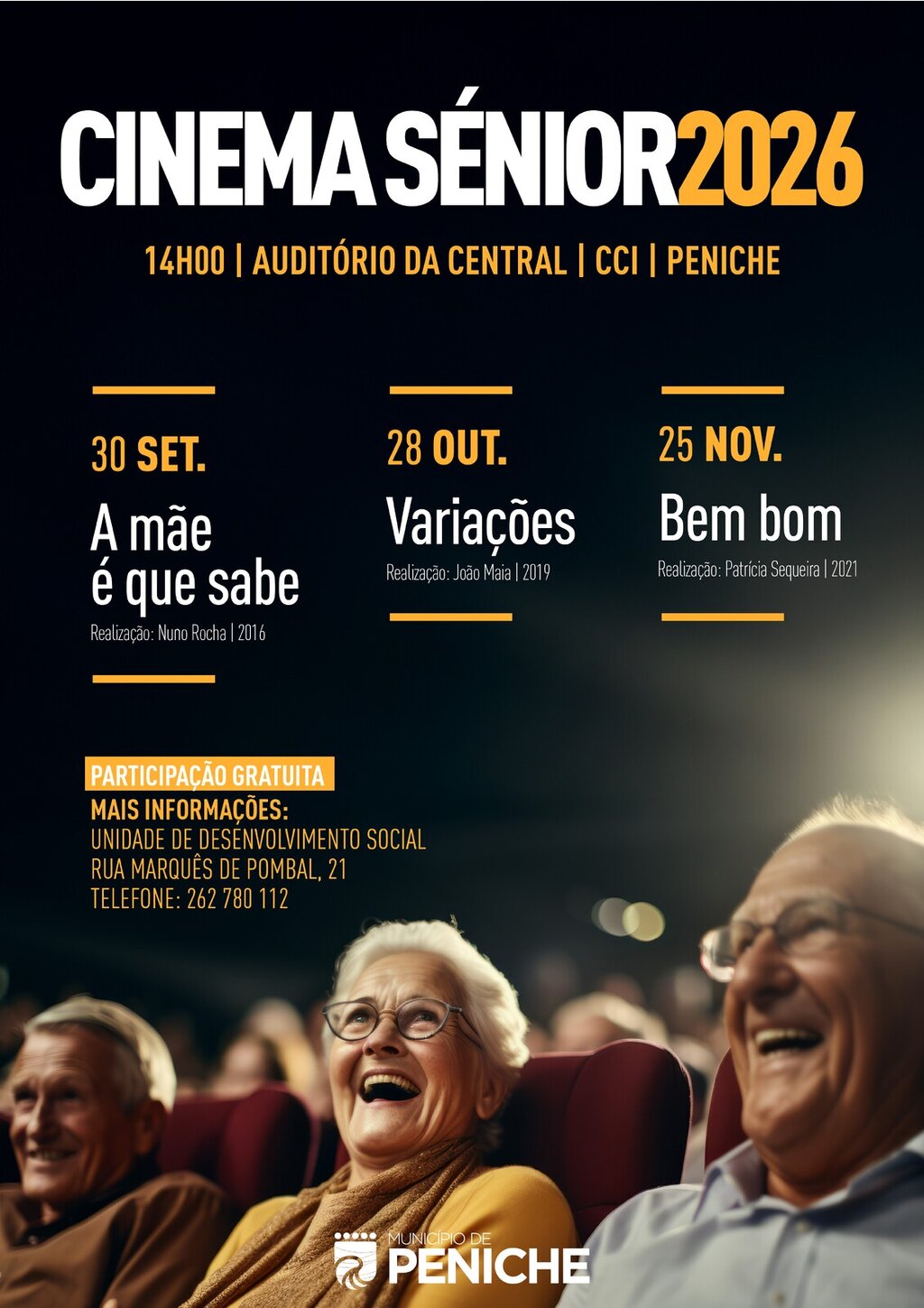 Cinema Sénior no Auditório da Central Elétrica - CCI | Peniche 2026 — event image